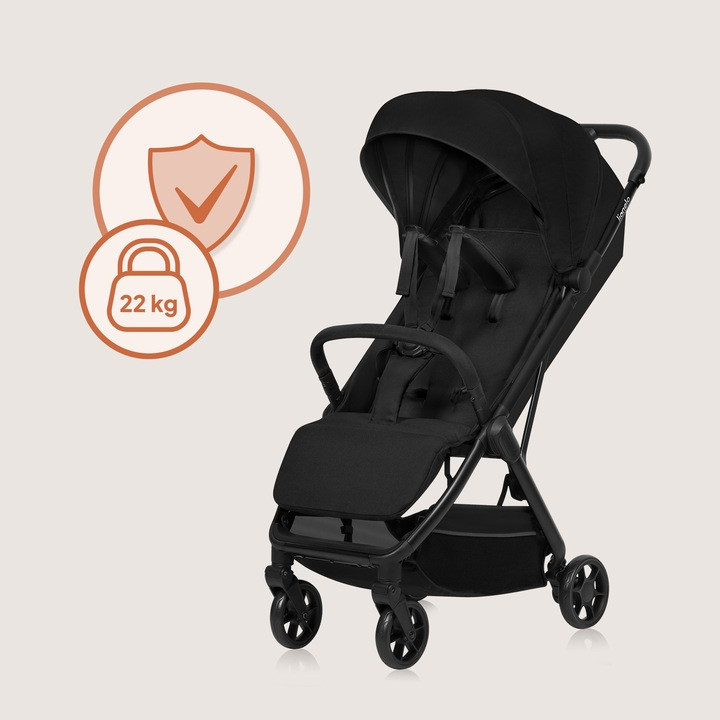 Прогулянкова коляска Lionelo JULIE AIR BLACK ONYX, фото 1