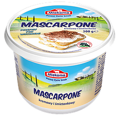 Крем-сир Маскарпоне Млекома Mlekoma 500g 6шт/ящ (Код: 00-00001318)