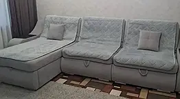 Накидки дивандеки на м'які меблі диван крісла Colorful Home універсальні велюрові 3 в 1 Зигзаг графітовий