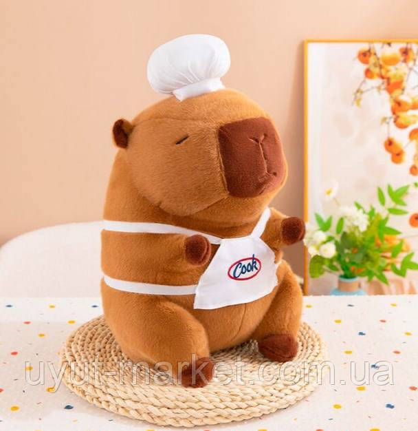 М'яка іграшка "Капібара шеф-кухар" у фартуху 25см, фото 1