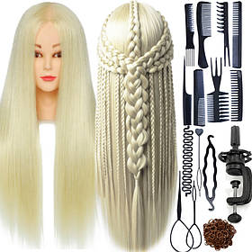 Голова для зачісок з великим набором для плетення (Блондинка)