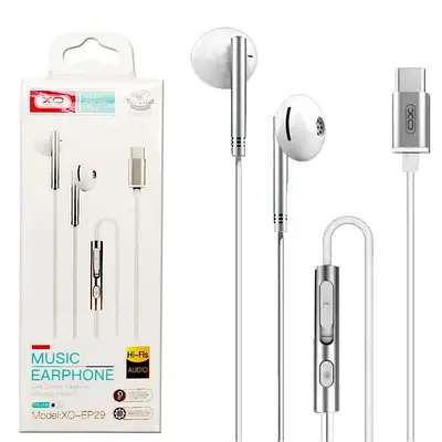 Дротові навушники XO EP29 metal Type-C Silver