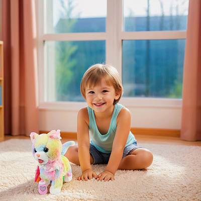 Інтерактивне кошеня м’яка іграшка плюшевий кіт облизує ходить запис і повтор голосу повідець аксесуари