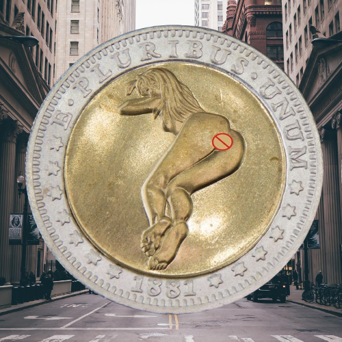 Сувенір двоколірна монета долар США 1881г "Красниця саду" НЮ (106), фото 1