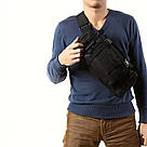 Тактическая сумка поясная Minik-496 армейская черная сумка на плечо водонепроницаемая, армейские сумки Minik, фото 2