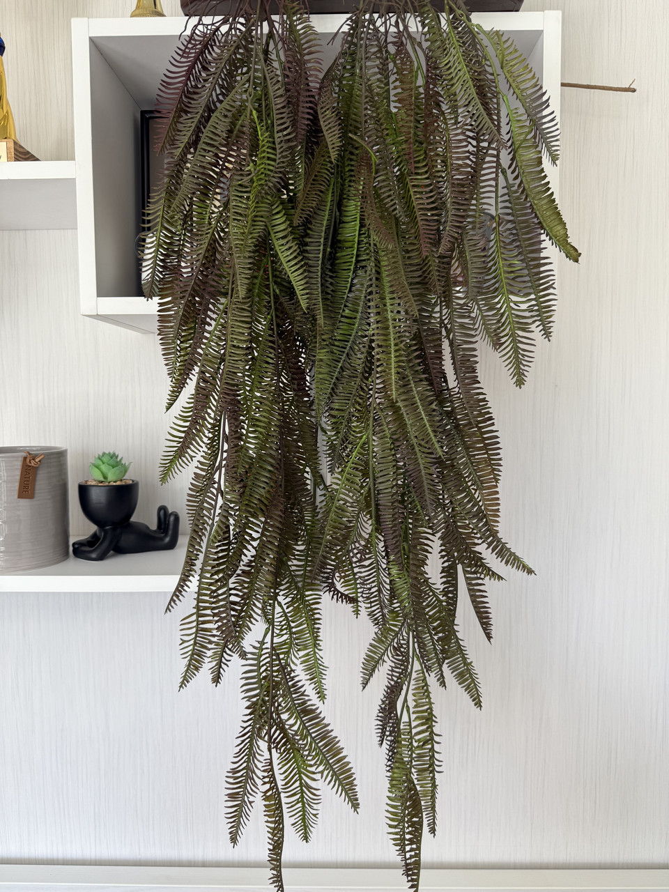 Ампельна штучна папороть ( зелена з коричневим напиленням , 110 см ), фото 1