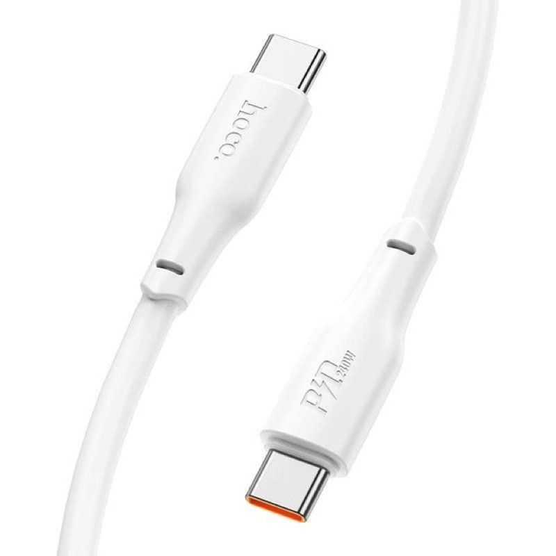 Кабель HOCO X93 Type-C to Type-C 240W, 2m, TPE, TPE connectors, White, фото 1