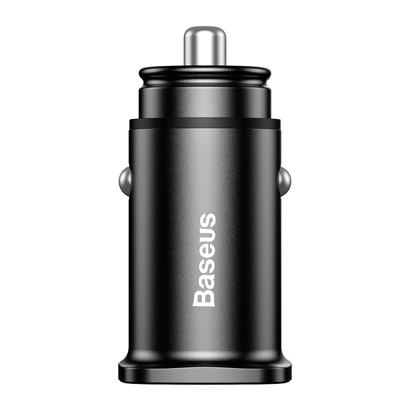 Автомобільний зарядний пристрій Baseus Square metal A+A 30W Black, фото 1