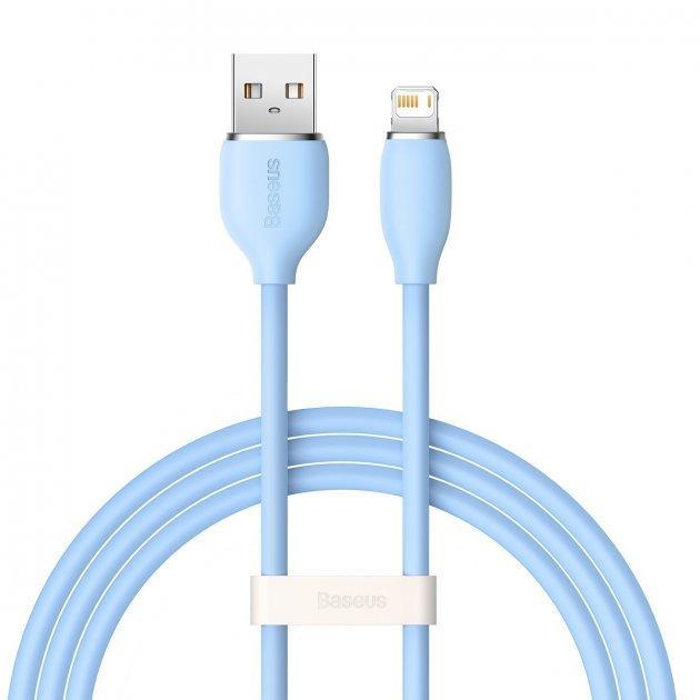Кабель Baseus Jelly Liquid Silica Gel Fast Charging Data Cable USB to iP 2.4A 1.2m Blue, фото 1