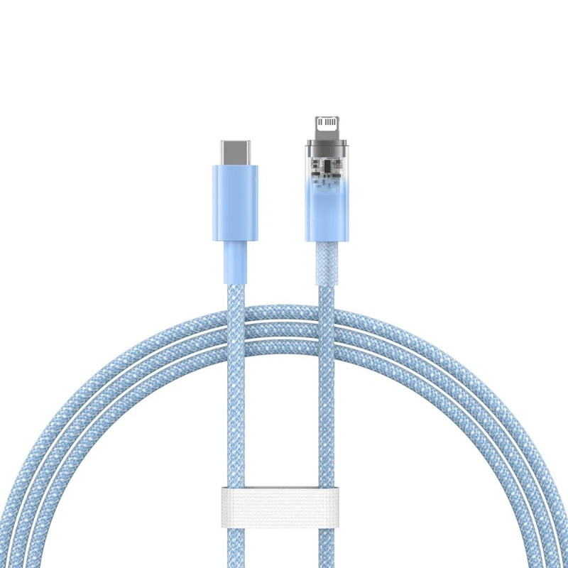 Кабель Baseus Explorer Series Fast Charging Cable with Smart Temperature Control Type-C to iP 20W 1m Blue, фото 1