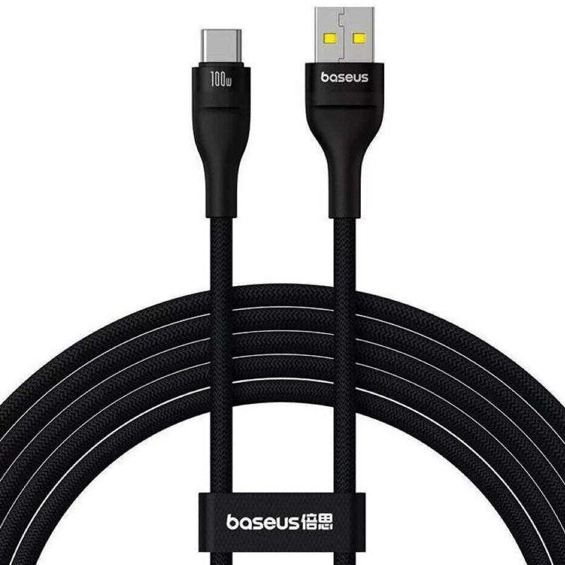 Кабель Baseus Flash 2 Charging Cable USB to USB-C 100W 2m Cluster Black, фото 1