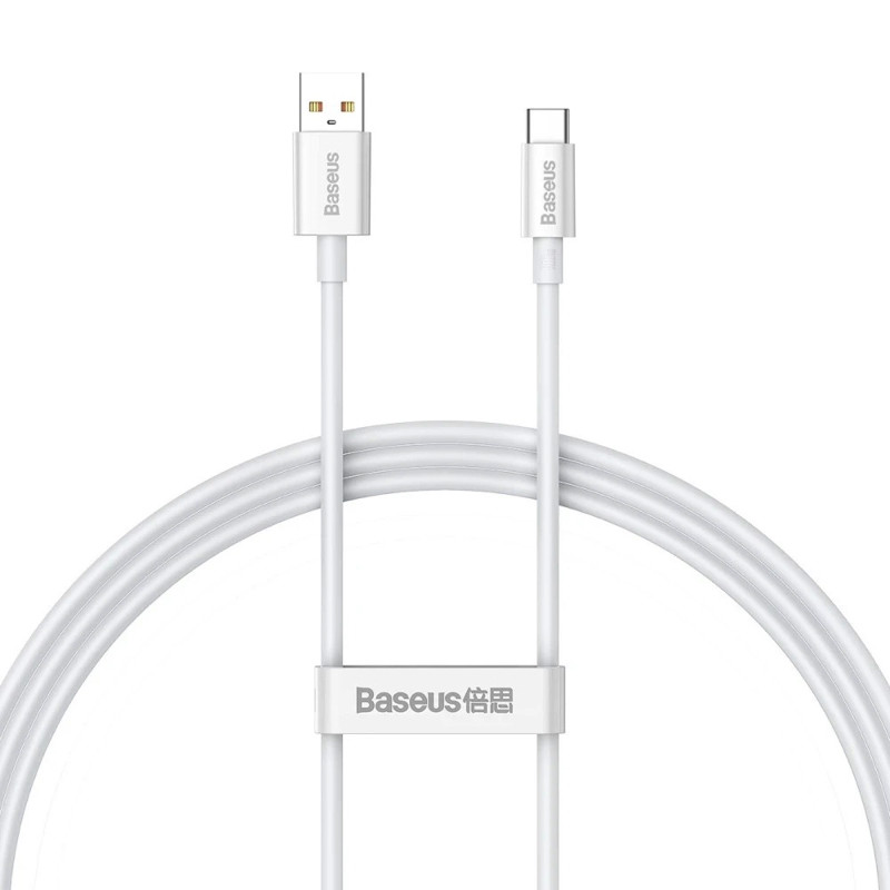 Кабель Baseus Superior Series Fast Charging Data Cable USB to Type-C 100W 1m Moon White, фото 1