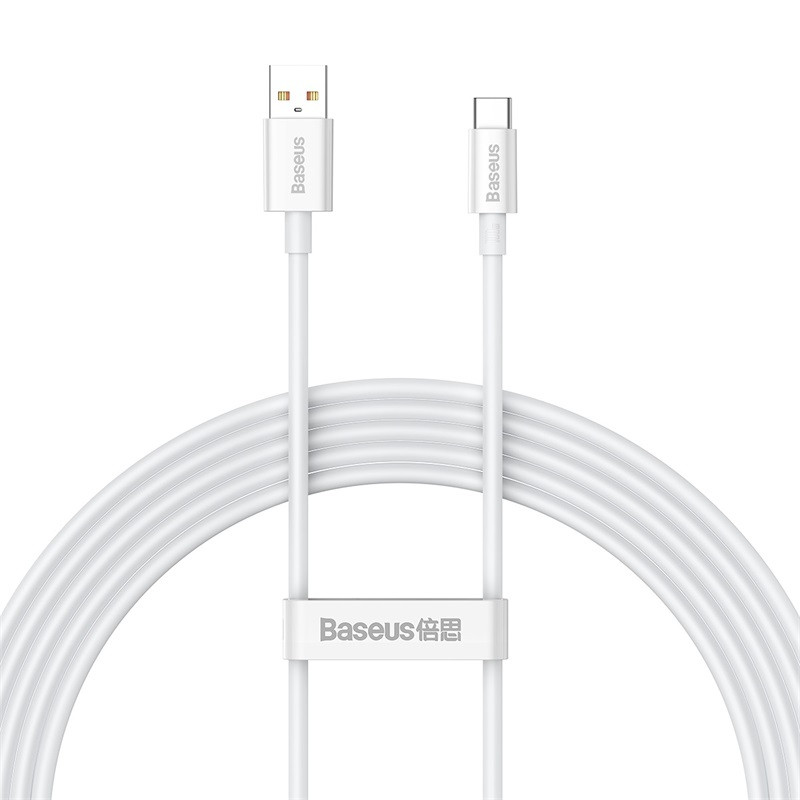 Кабель Baseus Superior Series Fast Charging Data Cable USB to Type-C 100W 2m Moon White, фото 1