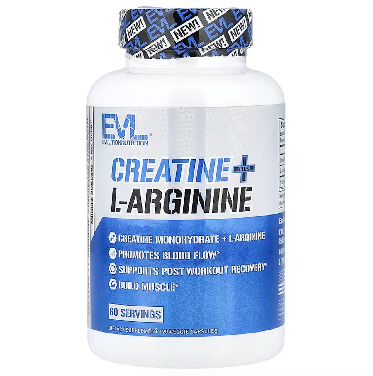 EVLution Nutrition, креатин і L-аргінін, 120 вегетаріанських капсул, фото 1