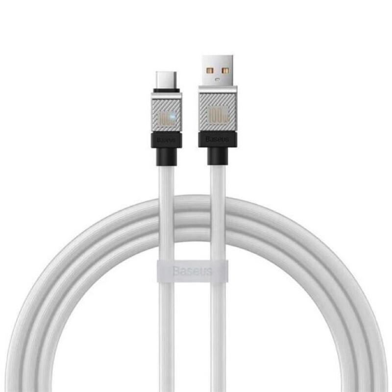 Кабель Baseus CoolPlay Series Fast Charging Cable USB to Type-C 100W 2m White, фото 1