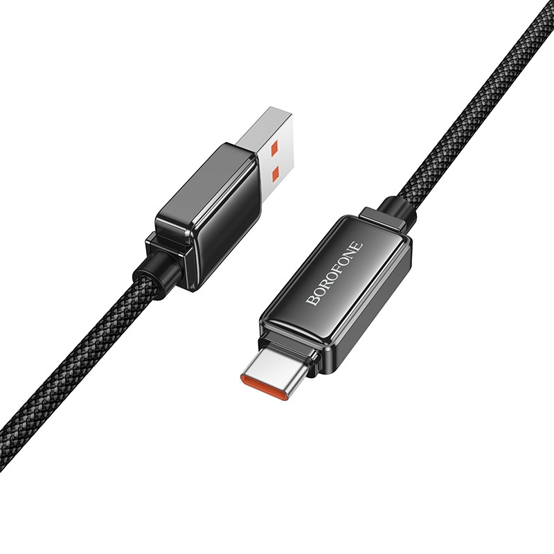 Кабель BOROFONE BU53 5A Meteor fast charging data cable Type-C Black, фото 1