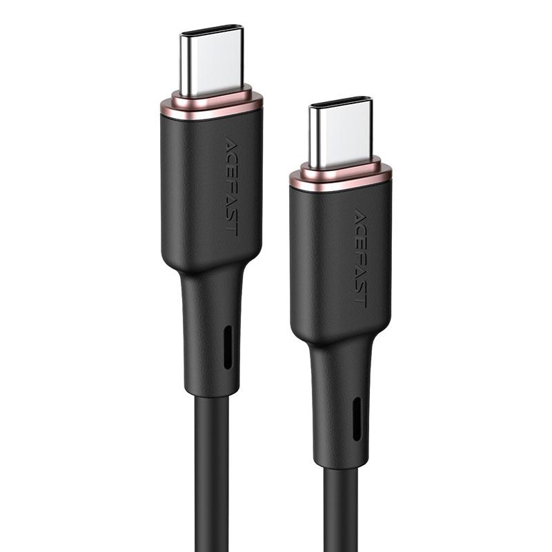 Кабель ACEFAST C2-03 Type-C to Type-C 3A, 60W, 1.2m, silicone, zinc connectors, Black, фото 1