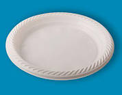 Тарілка одноразова  біла 205 мм 100шт/уп