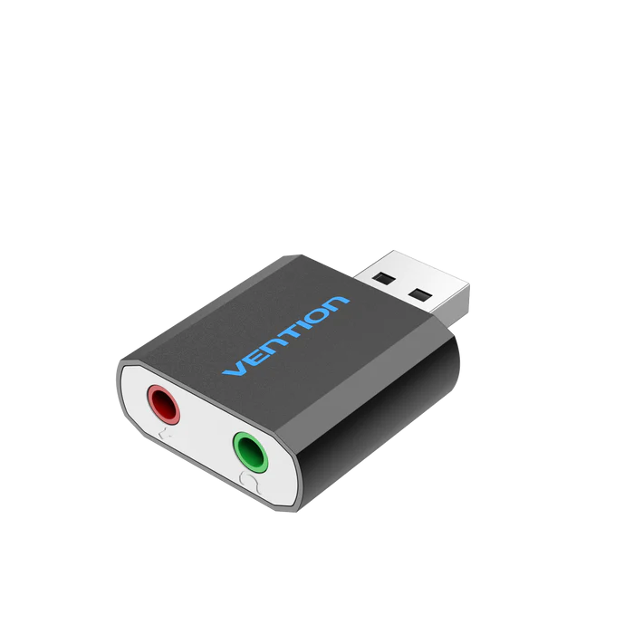 Адаптер Vention USB External Sound Card Black Metal Type (VAB-S17-B), фото 1