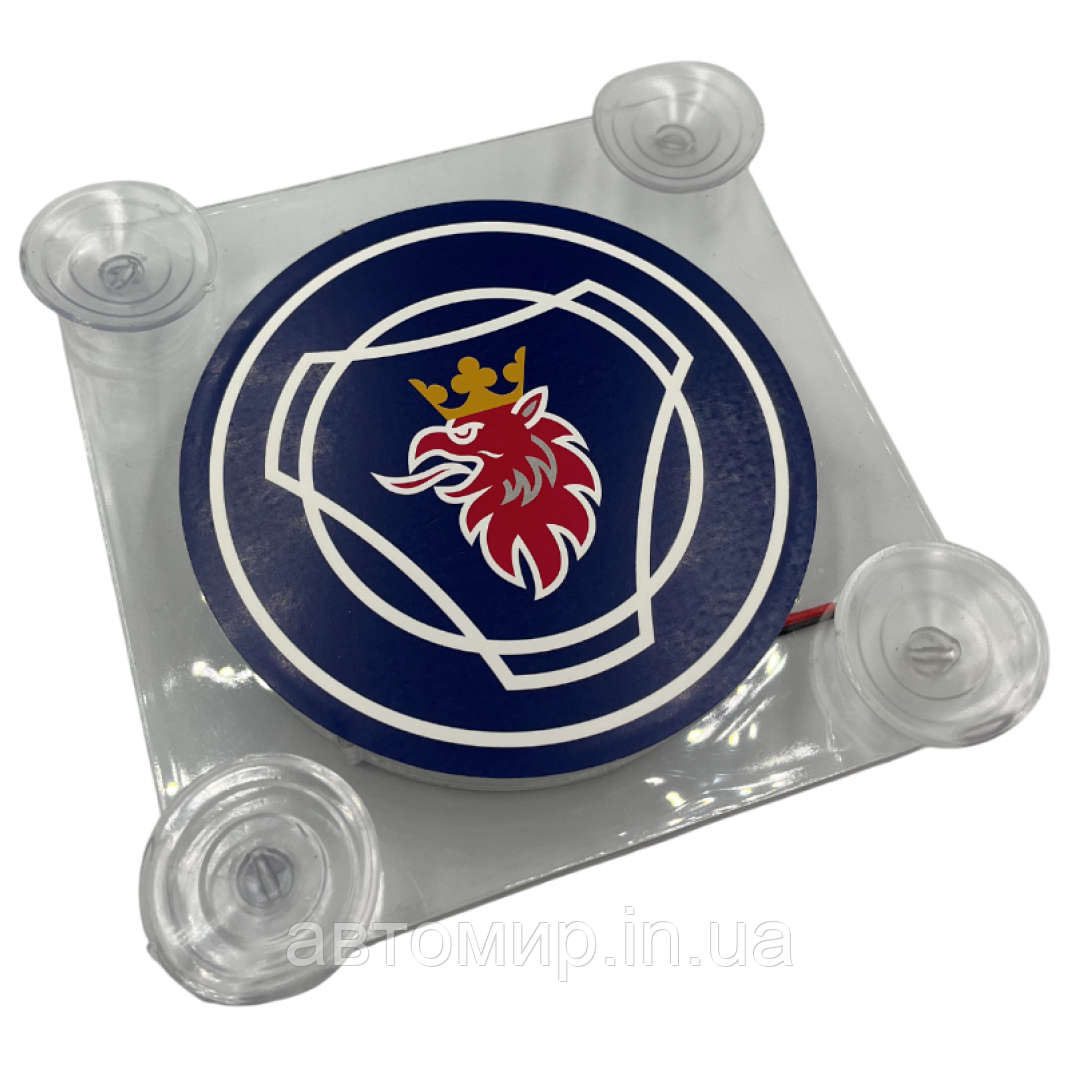 Табличка під лобове скло, світлодіодна табличка позначення з підсвічуванням 16х16 см ( Scania) 1шт, фото 1