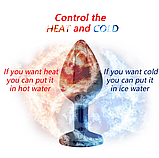 Набір пробок із Червоним каменем 3 шт, Конусні пробки з металу різного розміру та діаметру, Інтимні іграшки, фото 7