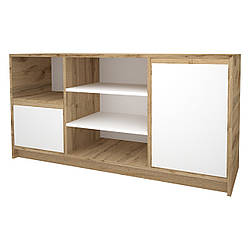 Стильна довга тумба під телевізор 140 см з полицями в дитячу підліткову кімнату ДСП Бергамо Ліон