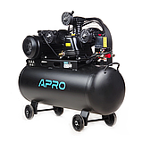 Компресор 3-циліндровий 3.0 кВт 530 л/хв 100 л 8 бар ремінний компресор, фото 2