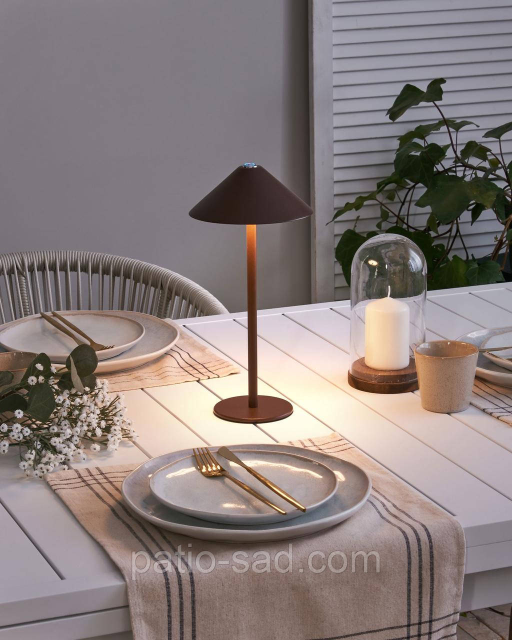 Світлодіодна настільна лампа FRANCOLI бездротова, коричневий колір, фото 1