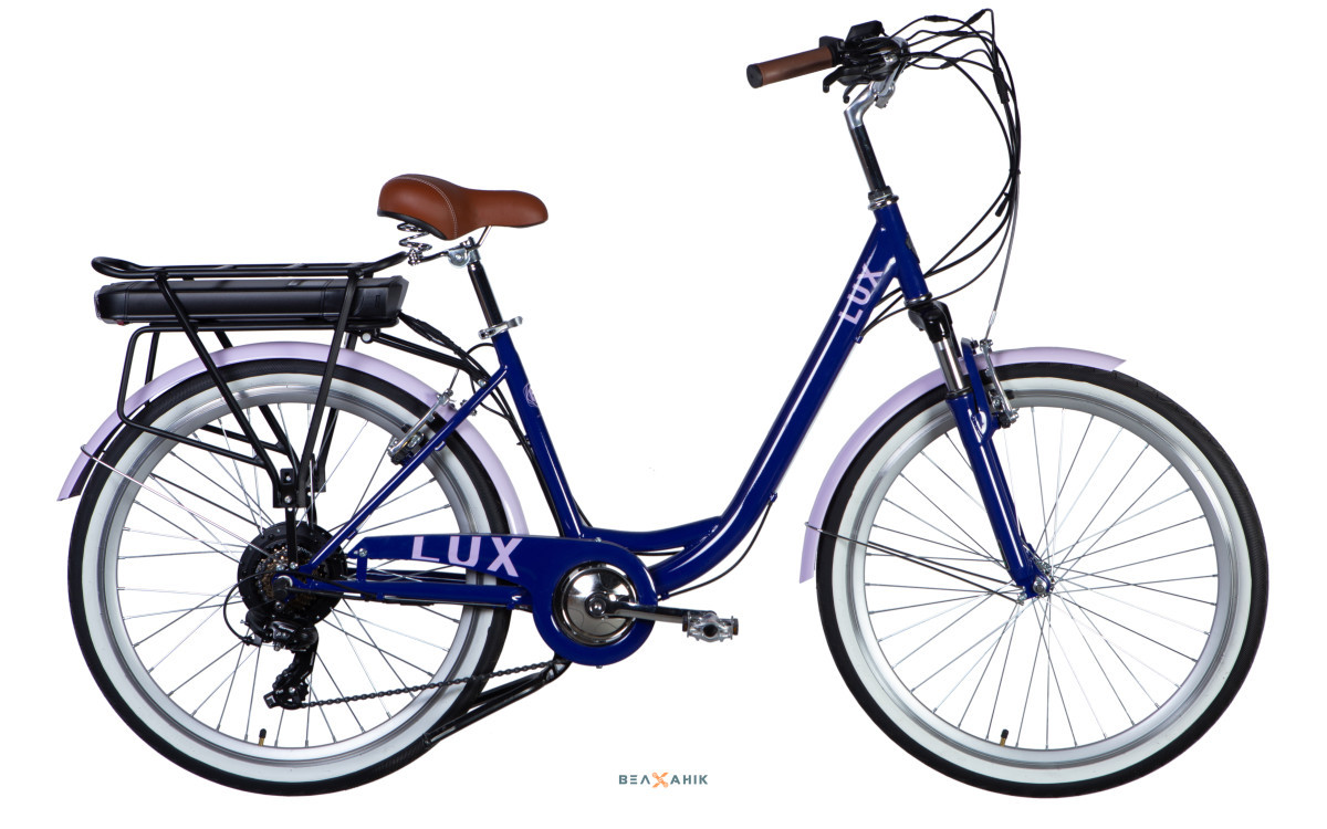 Електровелосипед 26/quot; Dorozhnik eLUX Vbr FR 500Вт 36В 12,5 Аг (рама 17/quot;) ST бузковий, фото 1