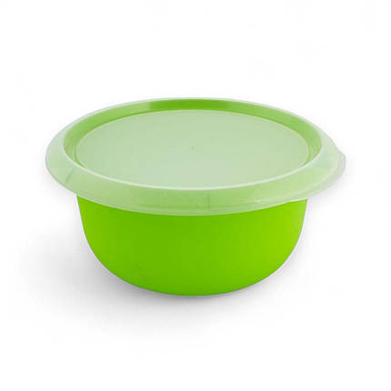 Миска з кришкою кухонна Алеана 2.75 л поліпропіленова оливкова, фото 1