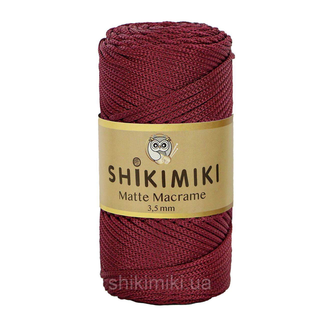 Шнур поліефірний Matte Macrame 3,5 mm, колір Марсала, фото 1