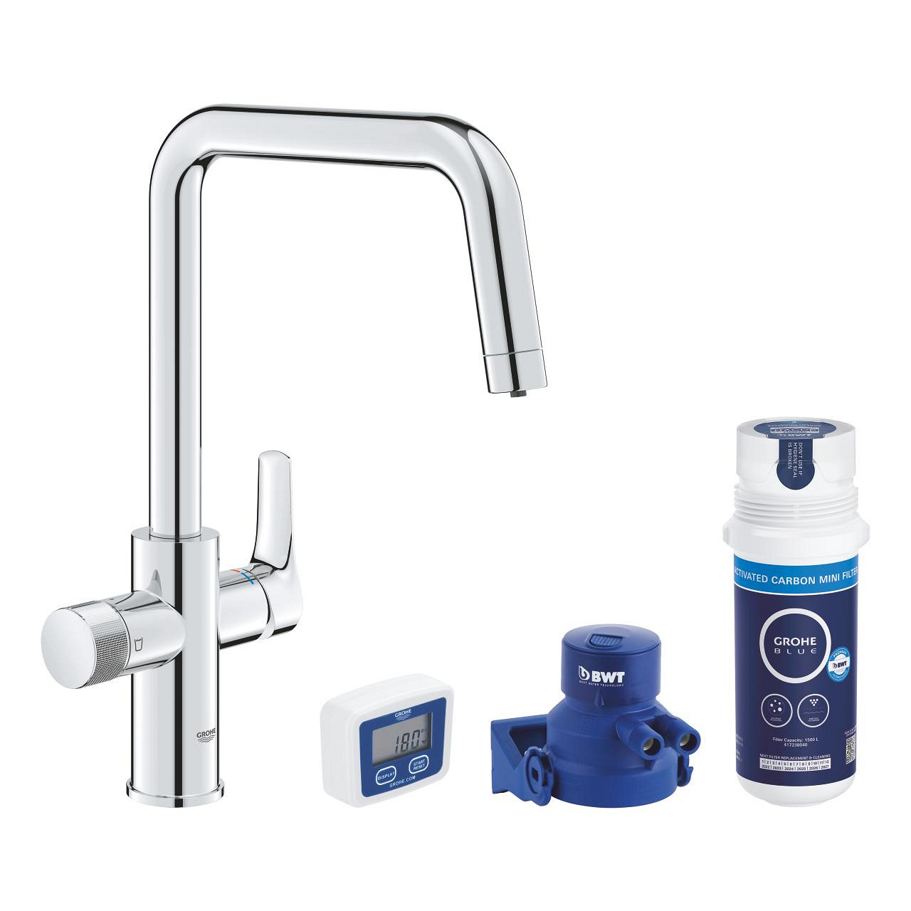 Змішувач для кухні із краном для фільтрованої води GROHE Blue Pure Start хром латунь 30596000, фото 1