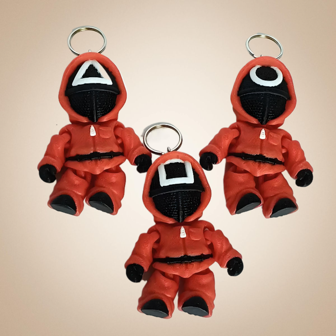 Брелок "Гра в кальмара" 3D, 8 см, пластик/3д Підвіска на наплічник/Рухливий 3д брелок на принтері, фото 1