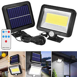 Вуличний ліхтар на сонячній батареї + пульт, SL-F100 / LED світильник з датчиком руху