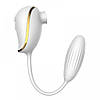 Вакуумний стимулятор з віброяйцем High End Suction Love Egg WHITE, фото 4