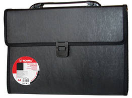Портфель пластиковий 3 відділення A4 5053 NORMA чорний
