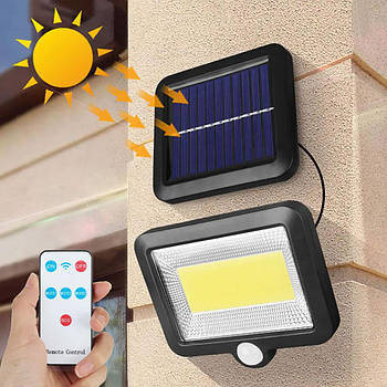 Настінний світильник з сонячною панеллю + пульт, SL-F100 / Вуличний ліхтар із датчиком руху