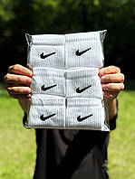 6 пар Бавовна Средні жіночі Шкарпетки Nike / найк - Білі