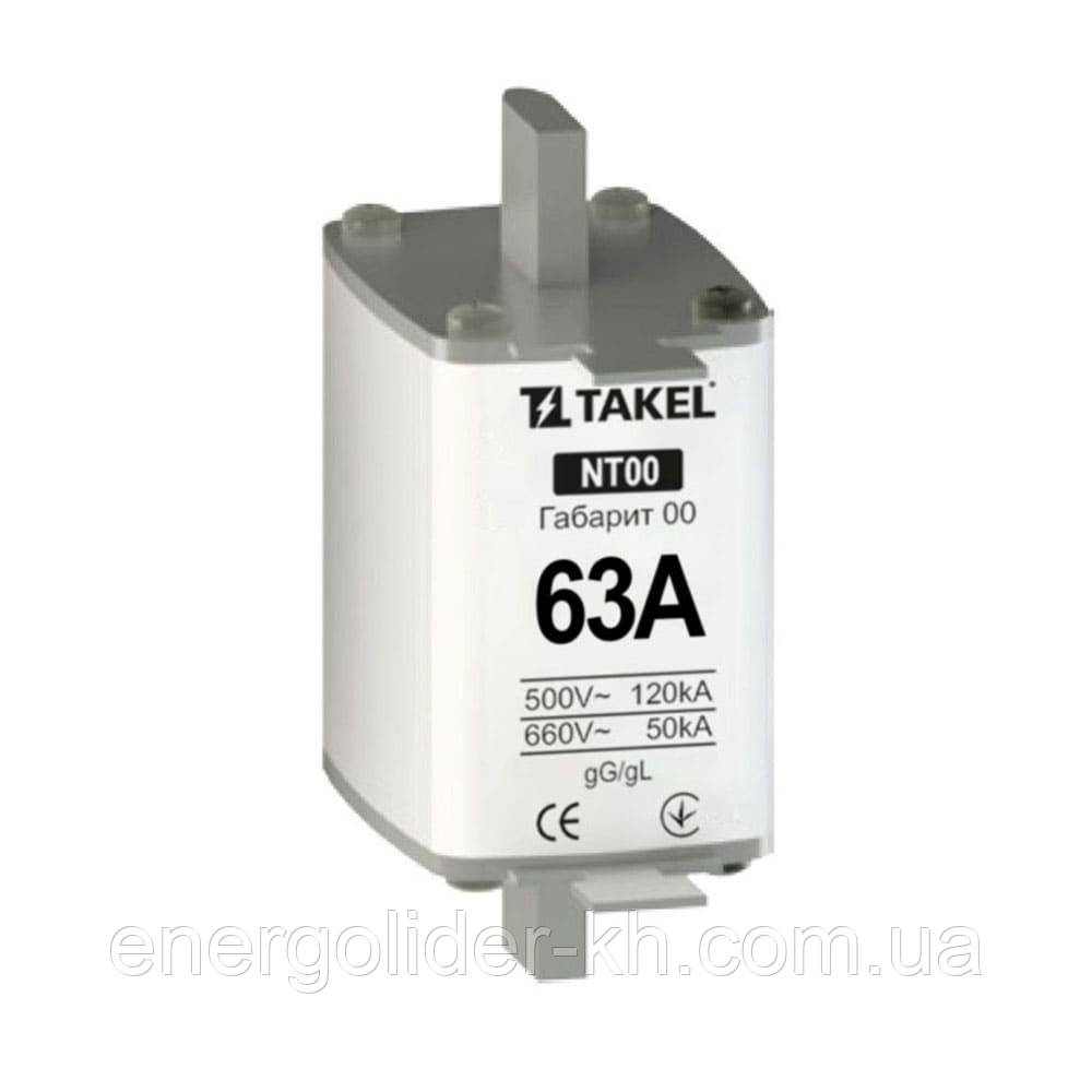 Плавка вставка запобіжника NT00 63А, фото 1
