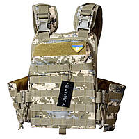 Плитоноска з швидкоскидом та кишенями кордура Kirasa піксель (Арт.KI1051)