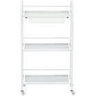 Тележка для салону ,  металева з скляними полицями та ящиком , помічник для косметолога, фото 5