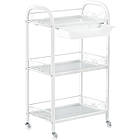 Тележка для салону ,  металева з скляними полицями та ящиком , помічник для косметолога, фото 3
