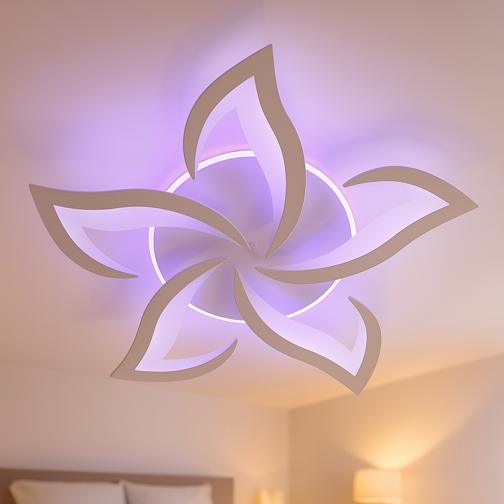 Люстра в спальню Лотос Vatan Light 80W до 18 м² колір Білий 1181/5WH