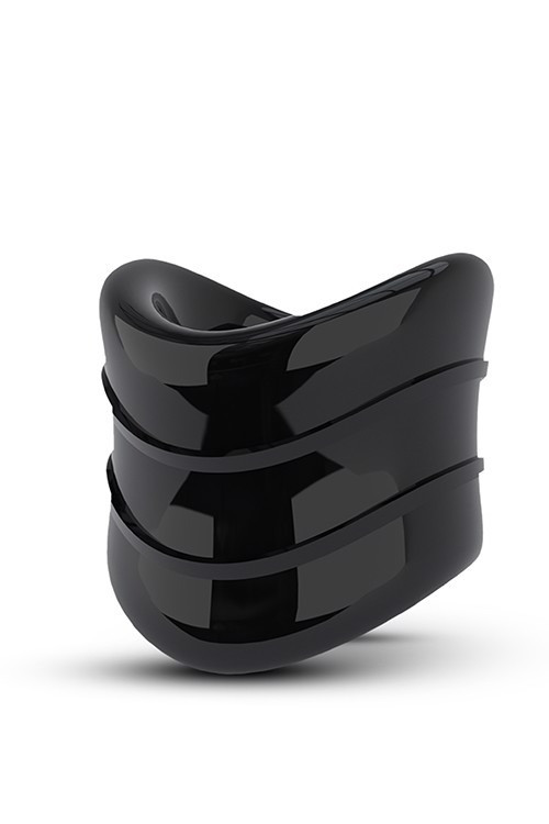 Кільце ерекційне STAY HARD BEEF BALL STRETCHER SNUG XLONG Чорне, 3.8 х 2.5 см, фото 1