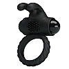 Ерекційне віброкільце Pretty Love, чорне, силікон, фото 2