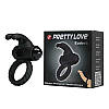 Ерекційне віброкільце Pretty Love, чорне, силікон, фото 3