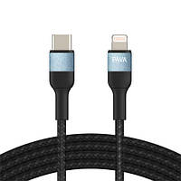 Кабель Type-C - Lightning 1м Pavareal Q33PD 30Вт PD, в обплетенні