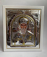 Серебряная икона Святого Николая 26.5х30см
