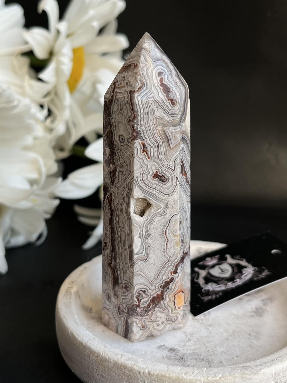 Натуральний агат - крейзі обеліск з агату крейзі агат «олівець" з агату натурального, фото 1