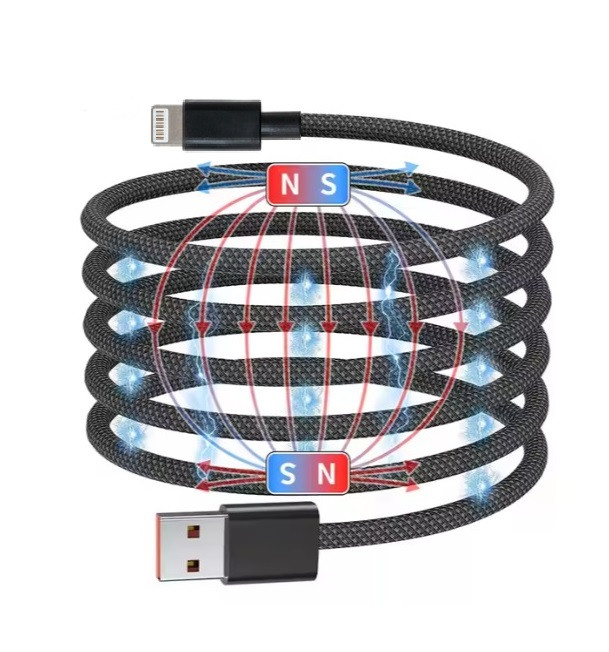 Кабель NN SN4 Magnetic Usb lightning 1m 100W grey, фото 1